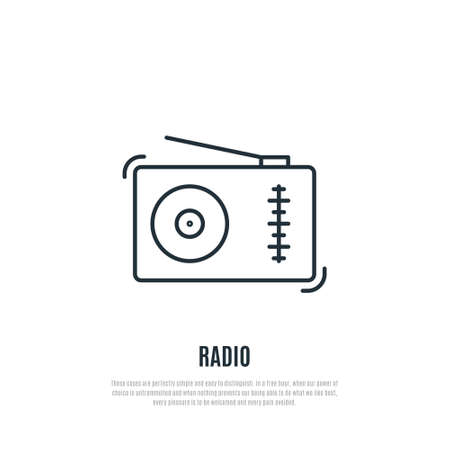 FM receiver Icon. Radio sign. Line art style. Vector illustrationのイラスト素材