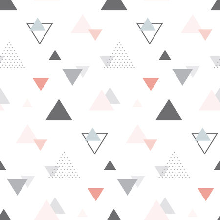 Abstract geometric scandinavian seamless pattern. Multicolor triangles. Vector illustration.のイラスト素材