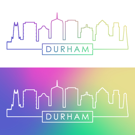 Durham skyline. Colorful linear style. Editable vector file.のイラスト素材