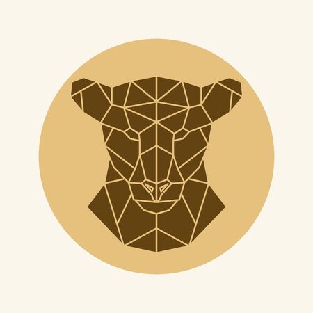 Polygonal lioness head. Vector illustration of a wild animal.のイラスト素材