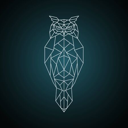 Owl in geometric style. Wild bird Vector illustration.のイラスト素材