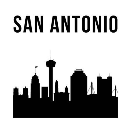 San Antonio city simple silhouette. Modern urban background. Vector skyline.のイラスト素材