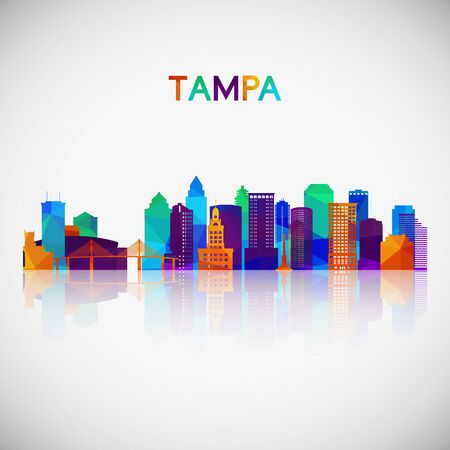 Tampa skyline silhouette in colorful geometric style. Symbol for your design. Vector illustration.のイラスト素材