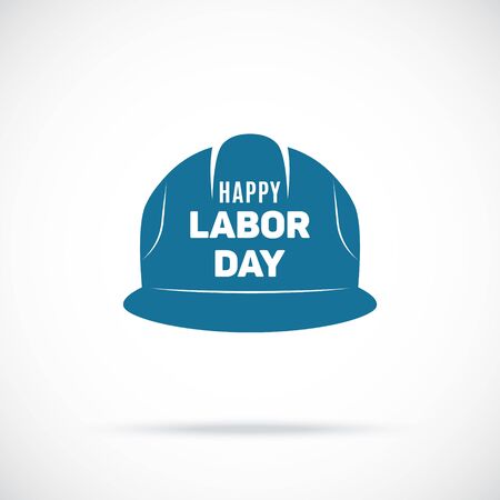 Labor day symbol. Safety helmet icon. Tribute builder. Vector illustration.のイラスト素材