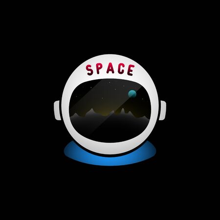 Astronaut helmet concept design. Modern space illustration. Vector icon.のイラスト素材