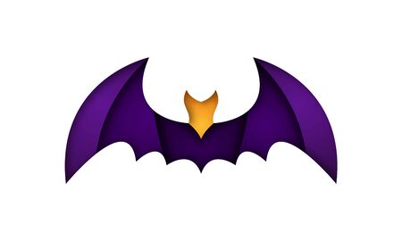 Vector bat illustration in origami style. Paper cut halloween banner.のイラスト素材