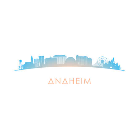 Anaheim skyline silhouette. Vector design colorful illustration.のイラスト素材
