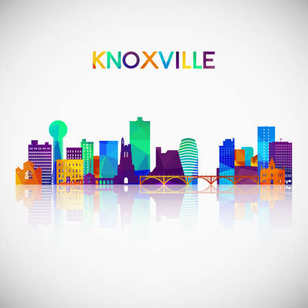Knoxville skyline silhouette in colorful geometric style. Symbol for your design. Vector illustration.のイラスト素材