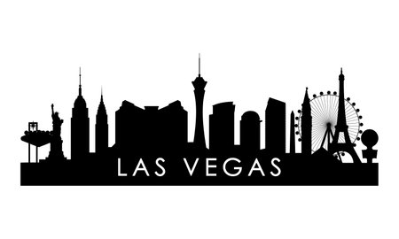 Las Vegas skyline silhouette. Black Las Vegas city design isolated on white background.のイラスト素材