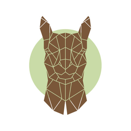 Alpaca in polygonal style. Pet from South America. Alpaca vector icon.のイラスト素材