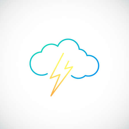 Simple weather icon with Cloud with Lightning. Vector illustration.のイラスト素材