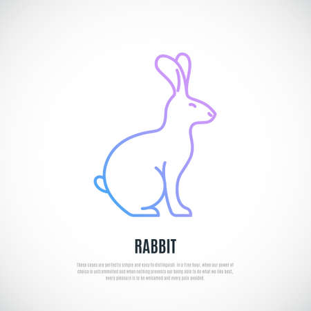 Rabbit silhouette isolated on white background. Simple Bunny icon. Vector illustration.のイラスト素材
