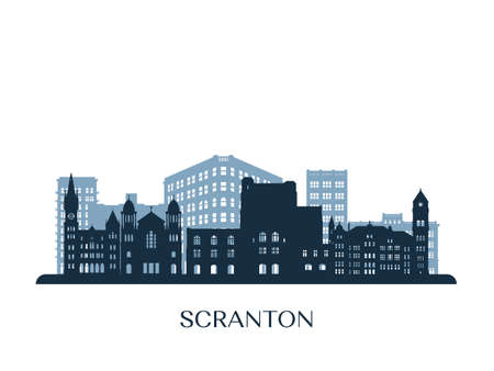 Scranton skyline, monochrome silhouette. Vector illustration.のイラスト素材