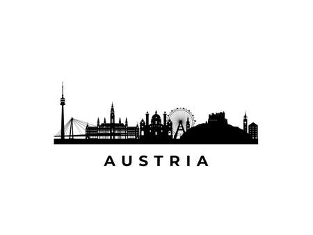 Vector Austria skyline. Travel Austria famous landmarks. Business and tourism concept for presentation, banner, web site.のイラスト素材