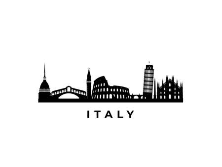 Vector Italy skyline. Travel Italy famous landmarks. Business and tourism concept for presentation, banner, web site.のイラスト素材