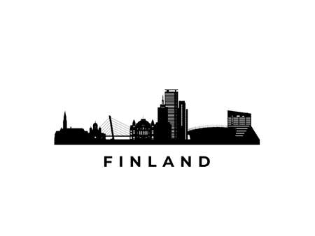 Vector Finland skyline. Travel Finlandfamous landmarks. Business and tourism concept for presentation, banner, web site.のイラスト素材