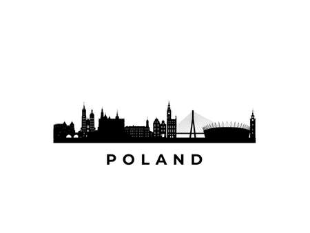 Vector Poland skyline. Travel Poland famous landmarks. Business and tourism concept for presentation, banner, web site.のイラスト素材