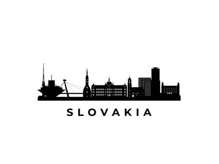 Vector Slovakia skyline. Travel Slovakia famous landmarks. Business and tourism concept for presentation, banner, web site.のイラスト素材