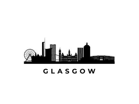 Vector Glasgow skyline. Travel Glasgow famous landmarks. Business and tourism concept for presentation, banner, web site.のイラスト素材