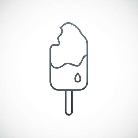 Bitten Ice cream line icon. Simple ice cream design for logo, emblem, mobile app, web design, etc.のイラスト素材