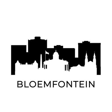Bloemfontein, South Africa city skyline. Negative space city silhouette. Vector illustration.のイラスト素材