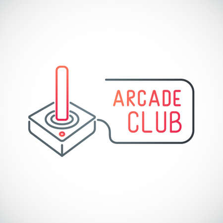 Game joystick icon isolated on white background. Arcade club emblem. Vector illustration.のイラスト素材