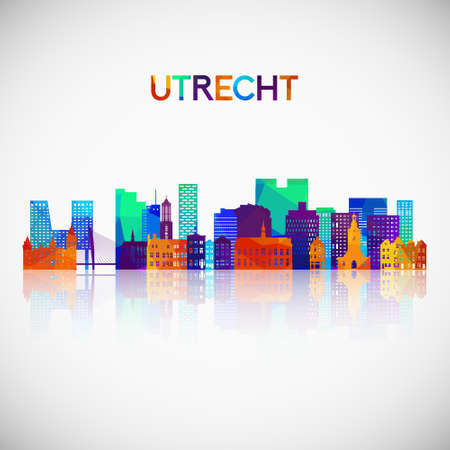 Utrecht skyline silhouette in colorful geometric style. Symbol for your design. Vector illustration.のイラスト素材