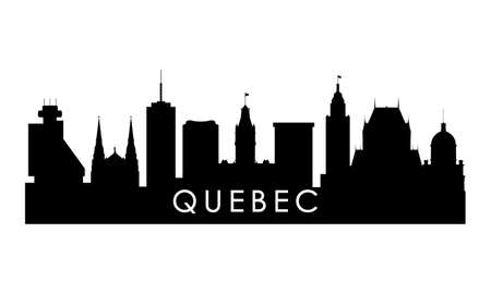Quebec skyline silhouette. Black Quebec city design isolated on white background.のイラスト素材