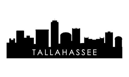 Tallahassee skyline silhouette. Black Tallahassee city design isolated on white background.のイラスト素材