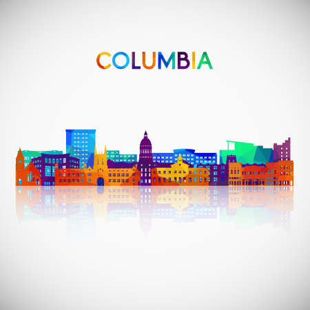 Columbia, MO skyline silhouette in colorful geometric style. Symbol for your design. Vector illustration.のイラスト素材