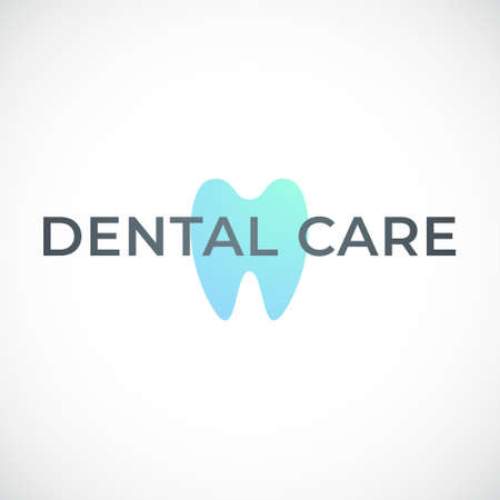 Dental care emblem. Simple design with tooth icon and text. Dental emblem. Vector illustration.のイラスト素材