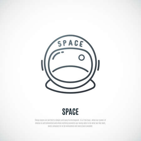 Space helmet icon isolated on white background. Line astronaut icon. Stock vector illustration.のイラスト素材
