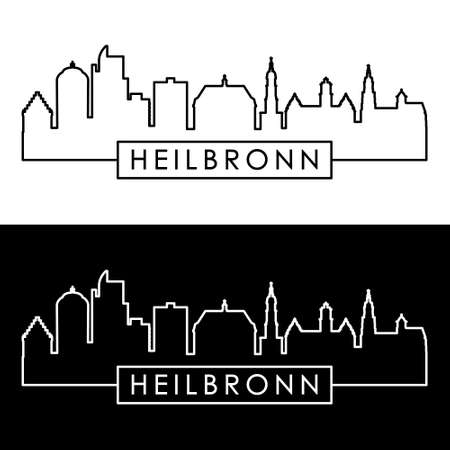 Heilbronn skyline. Linear style. Editable vector file.のイラスト素材