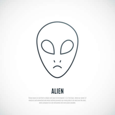 Alien face or head symbol. Outline Alien icon. stock vector illustration.のイラスト素材
