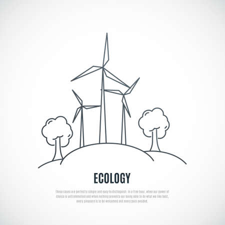 Eco icon energy. wind alternative energy generator. vector illustration.のイラスト素材