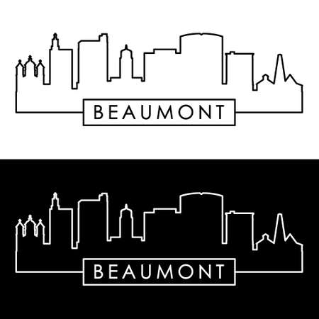 Beaumont, TX skyline. Linear style. Editable vector file.のイラスト素材