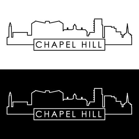 Chapel Hill, NC skyline. Linear style. Editable vector file.のイラスト素材