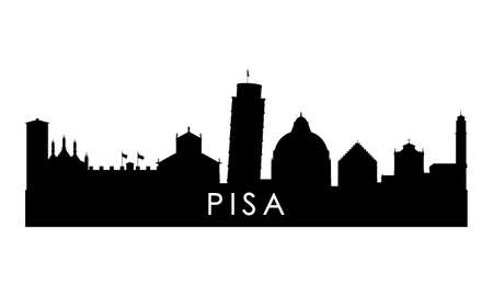 Pisa skyline silhouette. Black Pisa city design isolated on white background.のイラスト素材