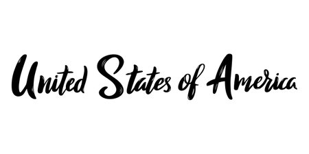 United States of America Lettering. Handwritten country name. vector design template.のイラスト素材