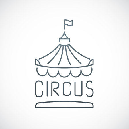 Circus icon isolated on white background. Circus tent emblem template. vector illustration.のイラスト素材