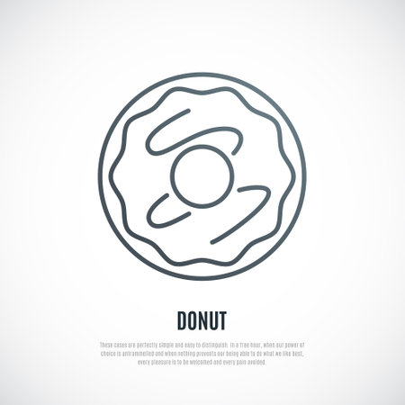 Donut icon isolated on white background. Outline Donut emblem. vector illustration.のイラスト素材