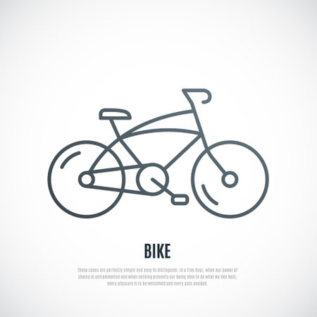 Sport bicycle icon isolated on white background. Simple bike emblem in line style. vector design.のイラスト素材