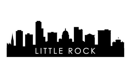 Little Rock skyline silhouette. Black Little Rock city design isolated on white background.のイラスト素材