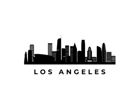 Vector Los Angeles skyline. Travel Los Angeles famous landmarks. Business and tourism concept for presentation, banner, web site.のイラスト素材