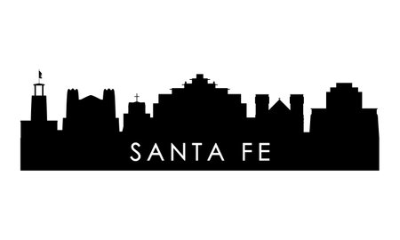 Santa Fe skyline silhouette. Black Santa Fe city design isolated on white background.のイラスト素材