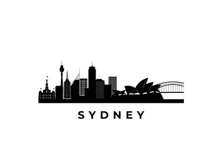 Vector Sydney skyline. Travel Sydney famous landmarks. Business and tourism concept for presentation, banner, web site.のイラスト素材