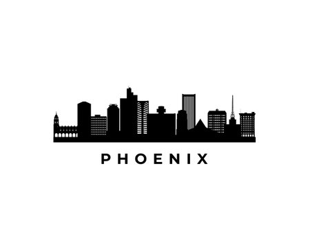 Vector Phoenix skyline. Travel Phoenix famous landmarks. Business and tourism concept for presentation, banner, web site.のイラスト素材