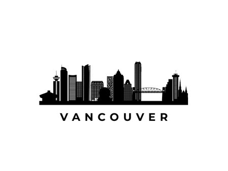 Vector Vancouver skyline. Travel Vancouver famous landmarks. Business and tourism concept for presentation, banner, web site.のイラスト素材