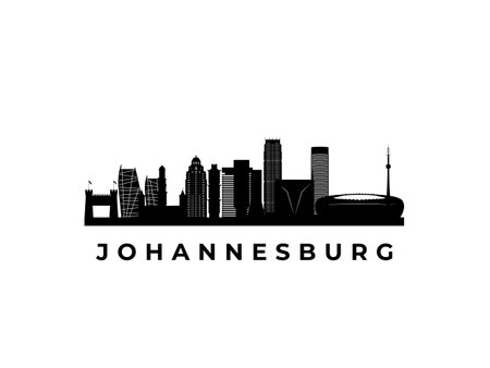 Vector Johannesburg skyline. Travel Johannesburg famous landmarks. Business and tourism concept for presentation, banner, web site.のイラスト素材