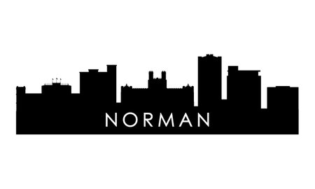Norman skyline silhouette. Black Norman city design isolated on white background.のイラスト素材